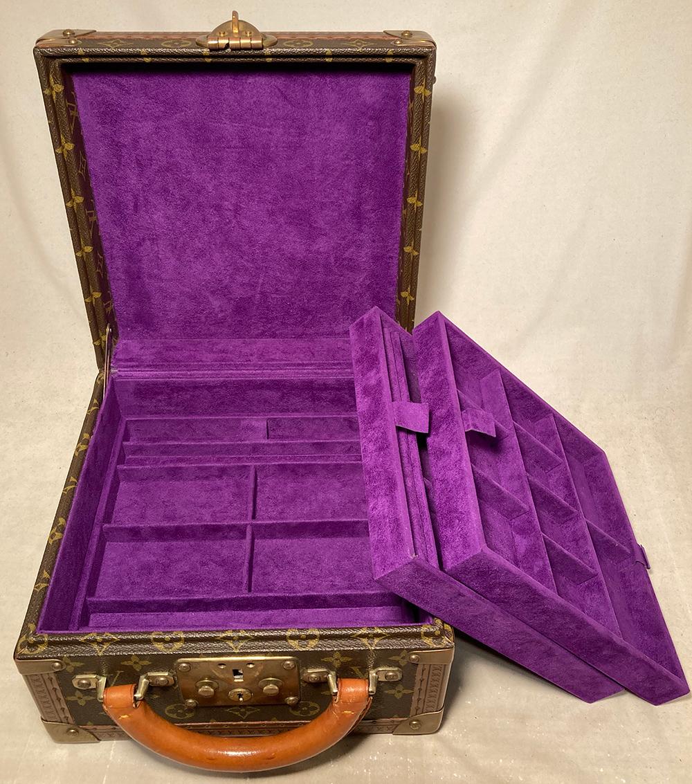 RARE Louis Vuitton Custom Monogram Travel Jewelry Case with Purple Ultrasuede 7