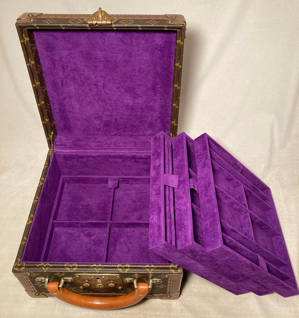 RARE Louis Vuitton Custom Monogram Travel Jewelry Case with Purple Ultrasuede 8