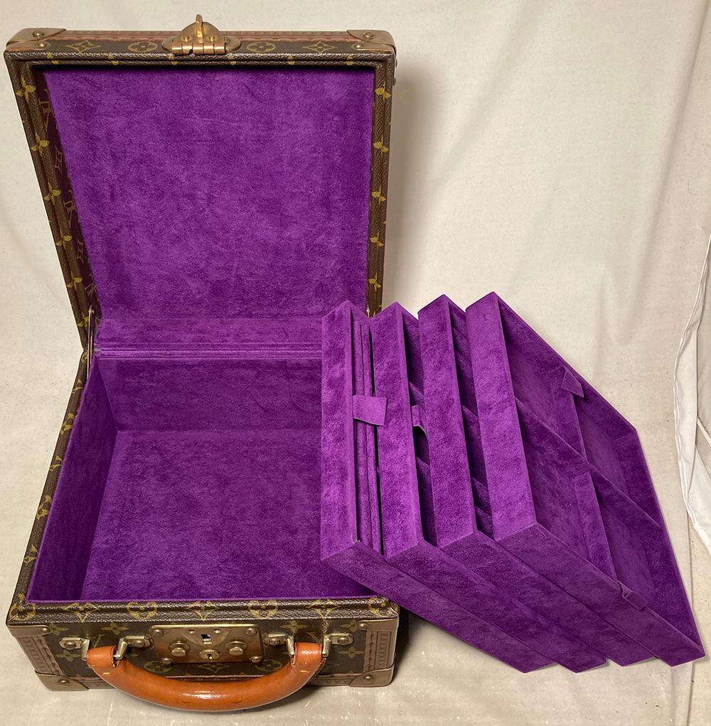 RARE Louis Vuitton Custom Monogram Travel Jewelry Case with Purple Ultrasuede 9