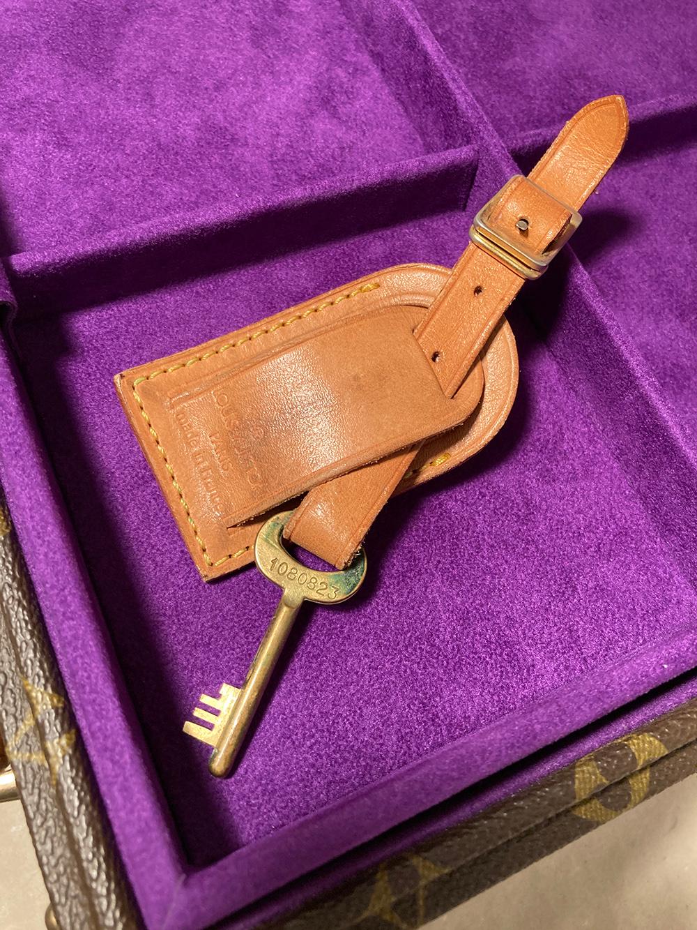 RARE Louis Vuitton Custom Monogram Travel Jewelry Case with Purple Ultrasuede 10