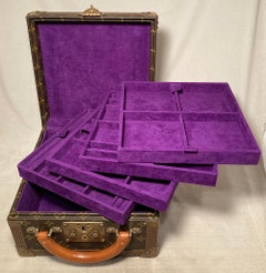 RARE Louis Vuitton Custom Monogram Travel Jewelry Case with Purple Ultrasuede