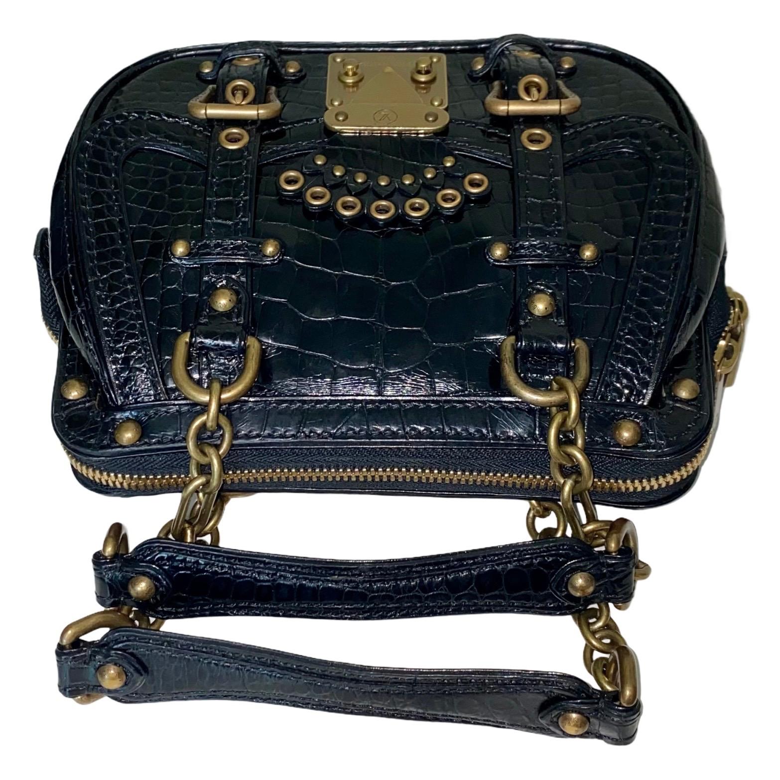 SELTENE Louis Vuitton Exotische Abendtasche aus schwarzem Alligatorleder „Les Extraordinaires“  Damen im Angebot