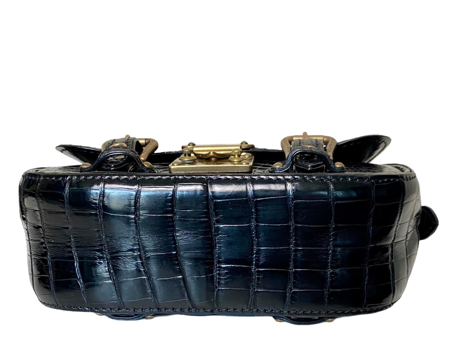 SELTENE Louis Vuitton Exotische Abendtasche aus schwarzem Alligatorleder „Les Extraordinaires“  im Angebot 1