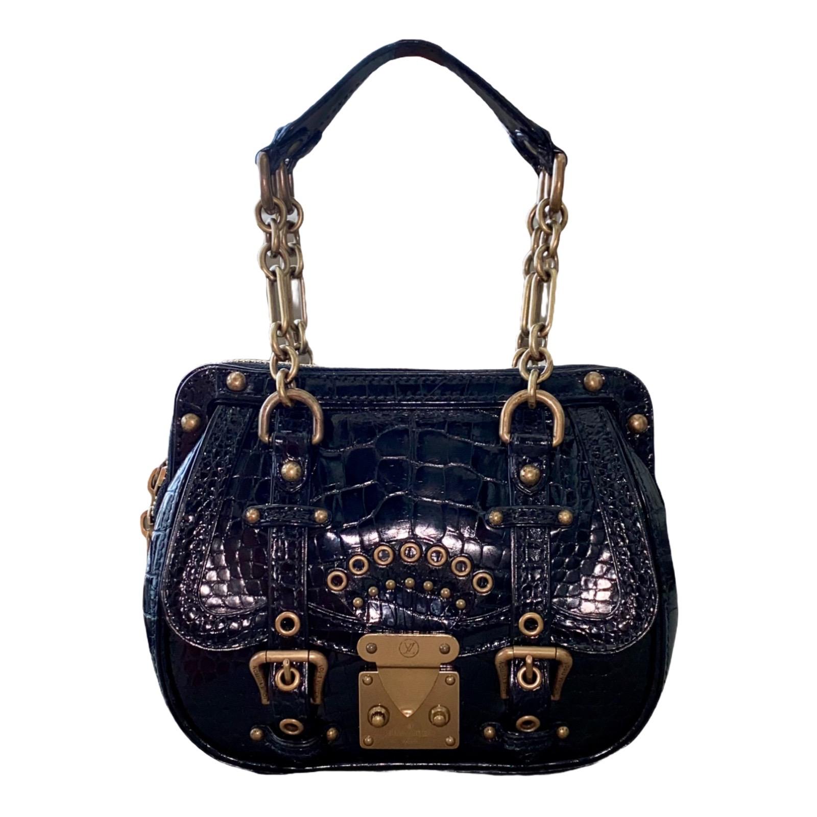 SELTENE Louis Vuitton Exotische Abendtasche aus schwarzem Alligatorleder „Les Extraordinaires“  im Angebot 5