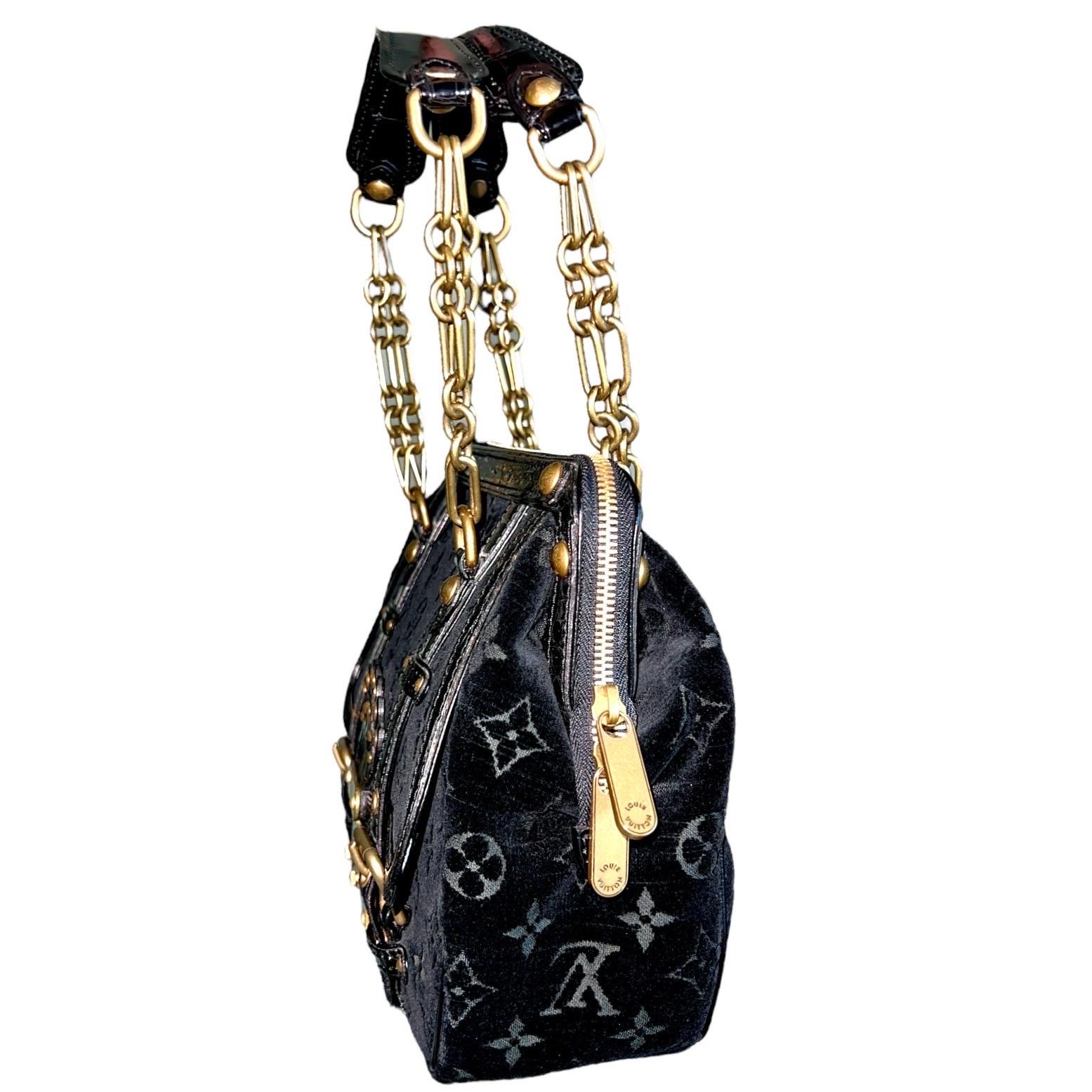 RARE Louis Vuitton Exotic Velvet & Alligator Skin LV Monogram Logo Evening Bag 2