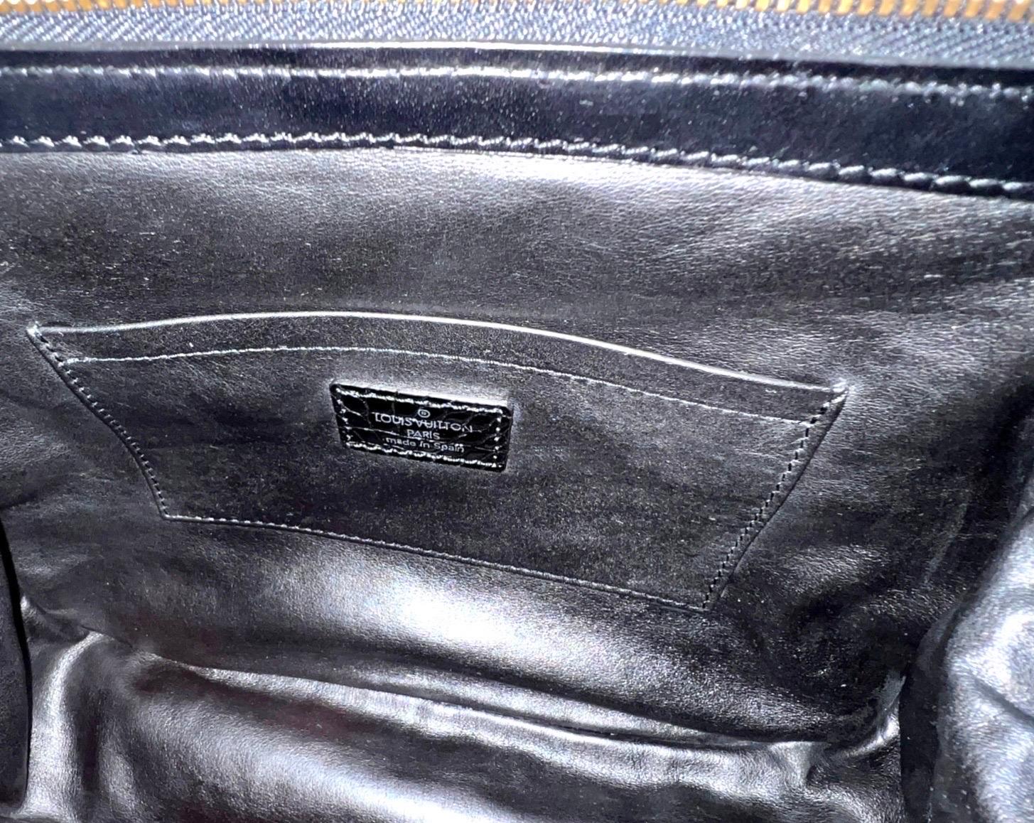 RARE Louis Vuitton Exotic Velvet & Alligator Skin LV Monogram Logo Evening Bag 6