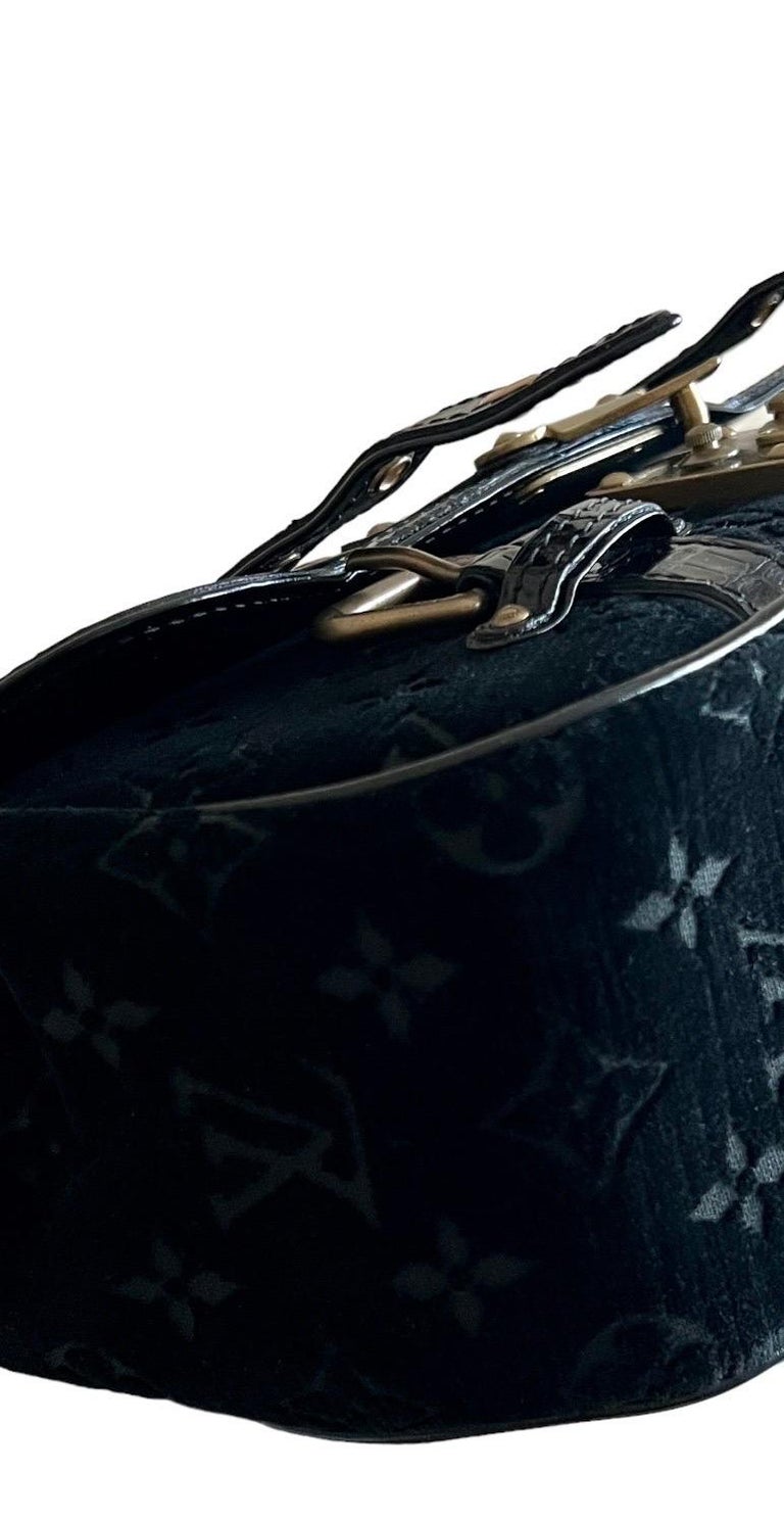 RARE Louis Vuitton Exotic Velvet & Alligator Skin LV Monogram Logo Evening  Bag