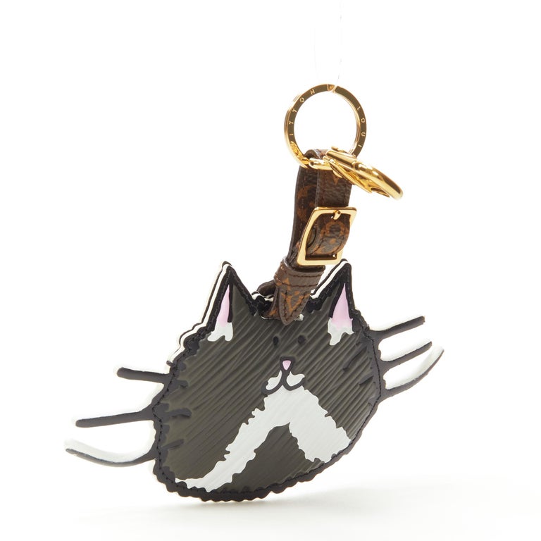 LOUIS VUITTON MP2282 Epi Monogram cat Bag Key Ring Key Holder Bag Charm  Leather