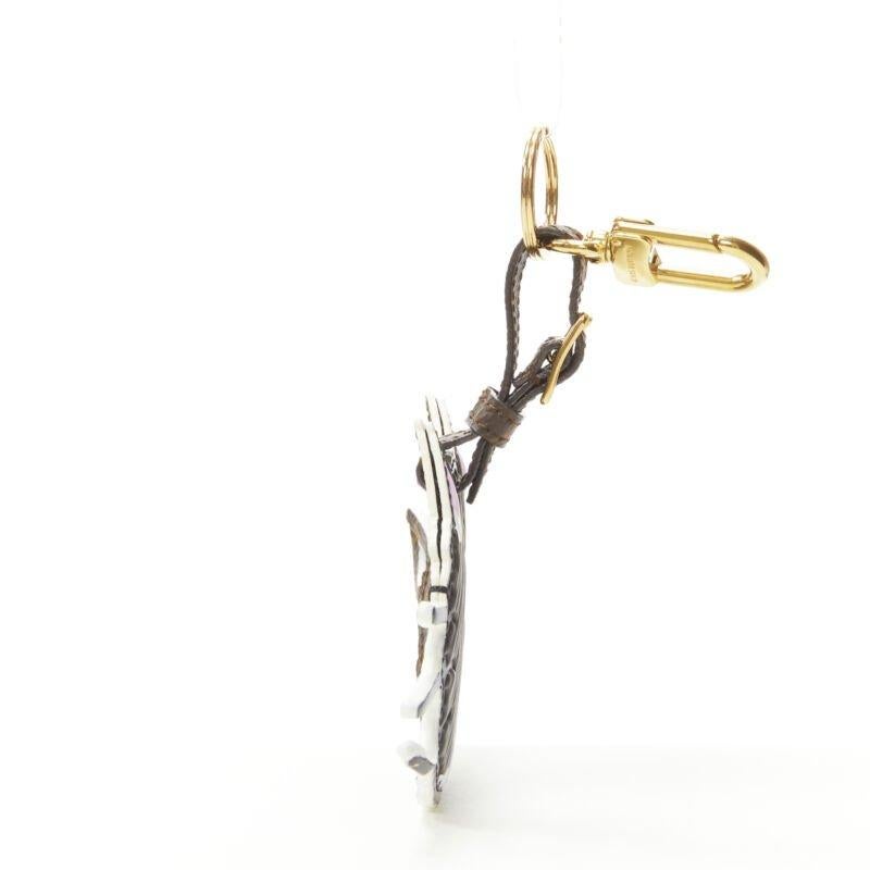 rare LOUIS VUITTON Grace Coddingtom Catogram grey epi cat bag charm key holder In Excellent Condition In Hong Kong, NT