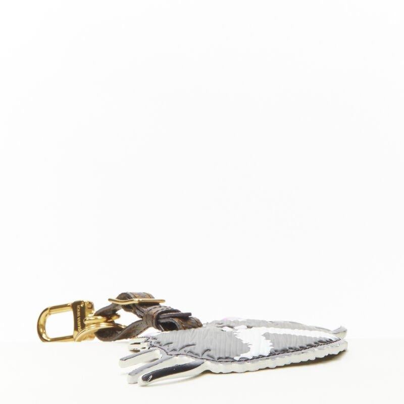 rare LOUIS VUITTON Grace Coddingtom Catogram grey epi cat bag charm key holder 1