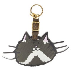 rare LOUIS VUITTON Grace Coddingtom Catogram grey epi cat bag charm key holder