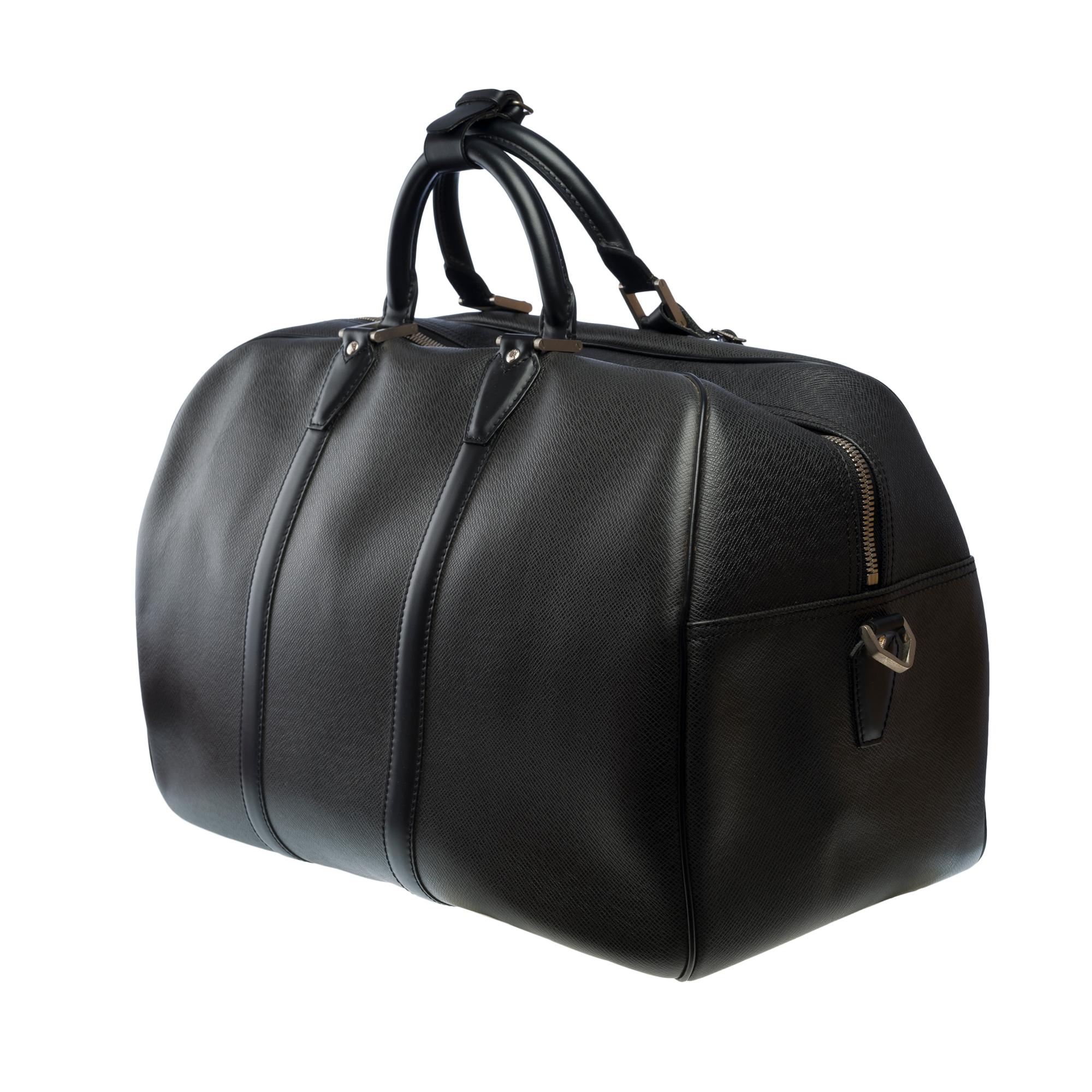 Rare Louis Vuitton Kendall 50 strap Travel bag in Grey Taïga leather , SHW 1
