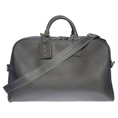 Rare Louis Vuitton Kendall 50 strap Travel bag in Grey Taïga leather , SHW