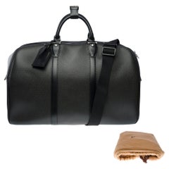 Rare Louis Vuitton Kendall 50 strap Travel bag in Grey Taïga leather , SHW