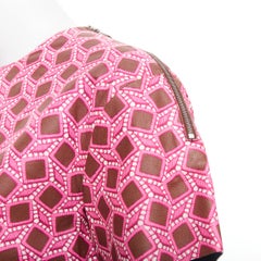 rare LOUIS VUITTON leather pink enlarged lattice lace print boxy top FR34 XS