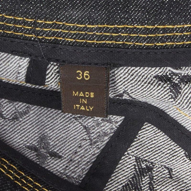 rare LOUIS VUITTON LV mongram jacquard raw cut patchwork shorts FR36 S For Sale 3