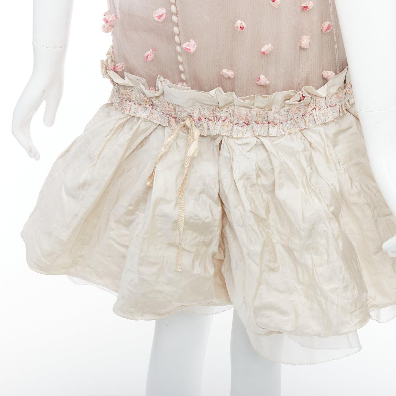 rare LOUIS VUITTON Marc Jacobs 2007 Runway pink rosebud embellished dress FR36 S 2