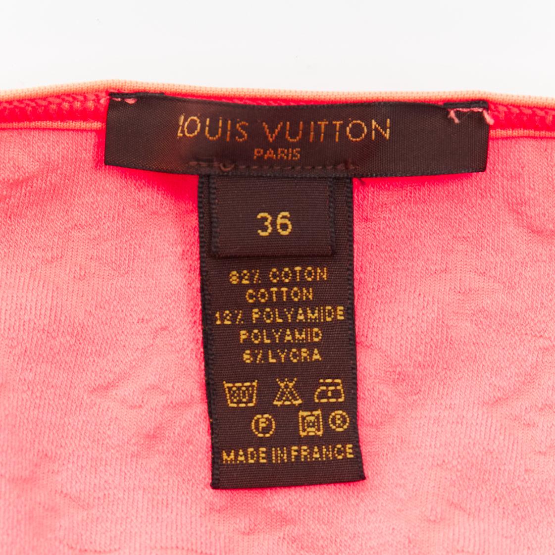 rare LOUIS VUITTON Marc Jacobs coral LV monogram velour crop cardigan FR36 S For Sale 5