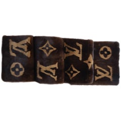 Rare LOUIS VUITTON  Mink Monogram Large Scarf   NWT
