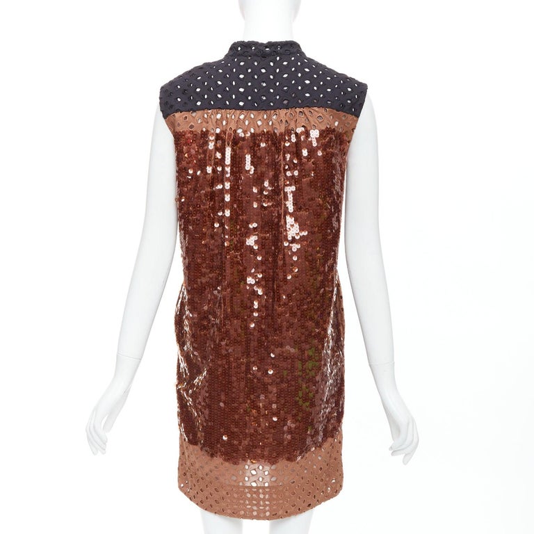 louis vuitton brown dress Louis Vuitton Monogram Trunk Pleated Dress - Size 42 main image 0