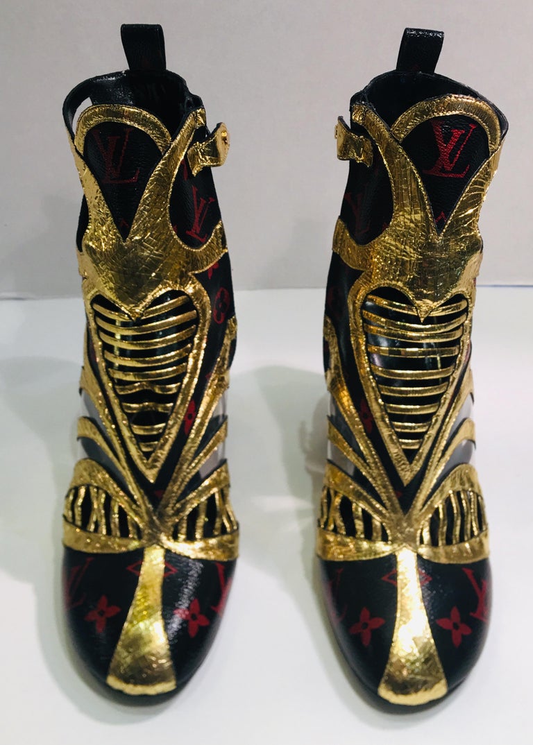 Rare Louis Vuitton Runway Infrarouge Queen of Hearts Ankle Boots