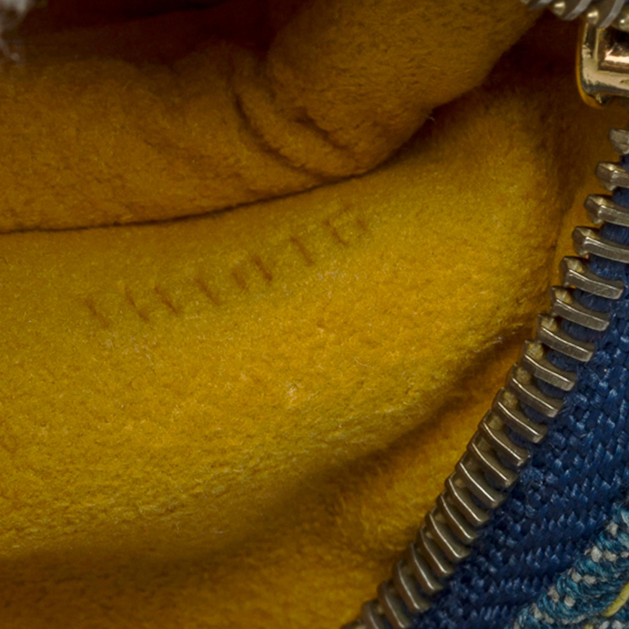 Rare Louis Vuitton Speedy PM Keychain/Bag charm in blue monogram denim, GHW For Sale 2