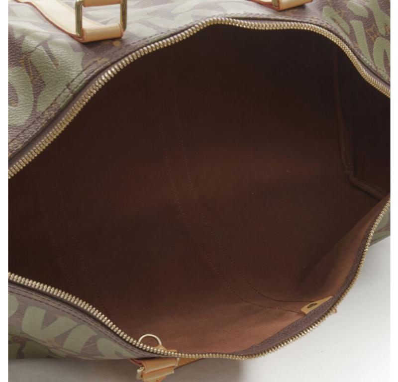 rare LOUIS VUITTON Stephen Sprouse Graffiti khaki green monogram Keepall 50 bag 7