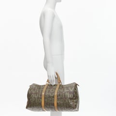 rare LOUIS VUITTON Stephen Sprouse Graffiti khaki green monogram Keepall 50 bag