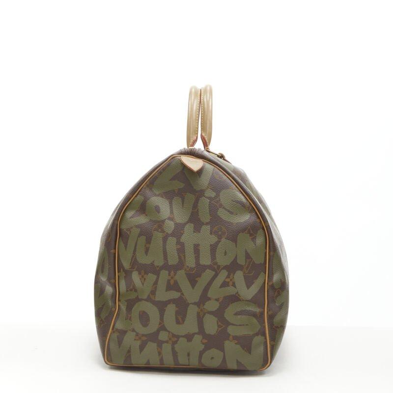 rare LOUIS VUITTON Stephen Sprouse Graffiti khaki green monogram Keepall 50 bag In Good Condition For Sale In Hong Kong, NT