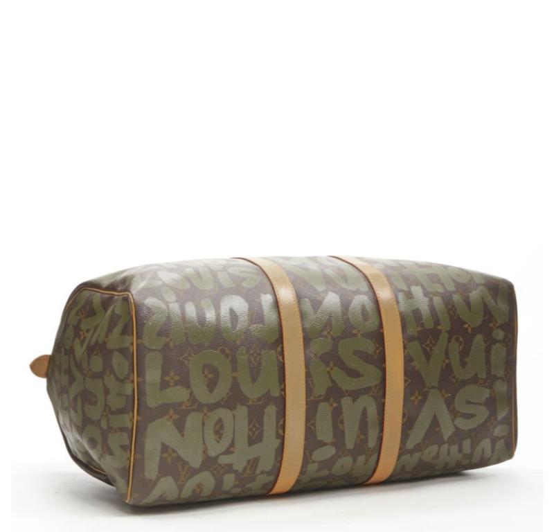 rare LOUIS VUITTON Stephen Sprouse Graffiti khaki green monogram Keepall 50 bag 2