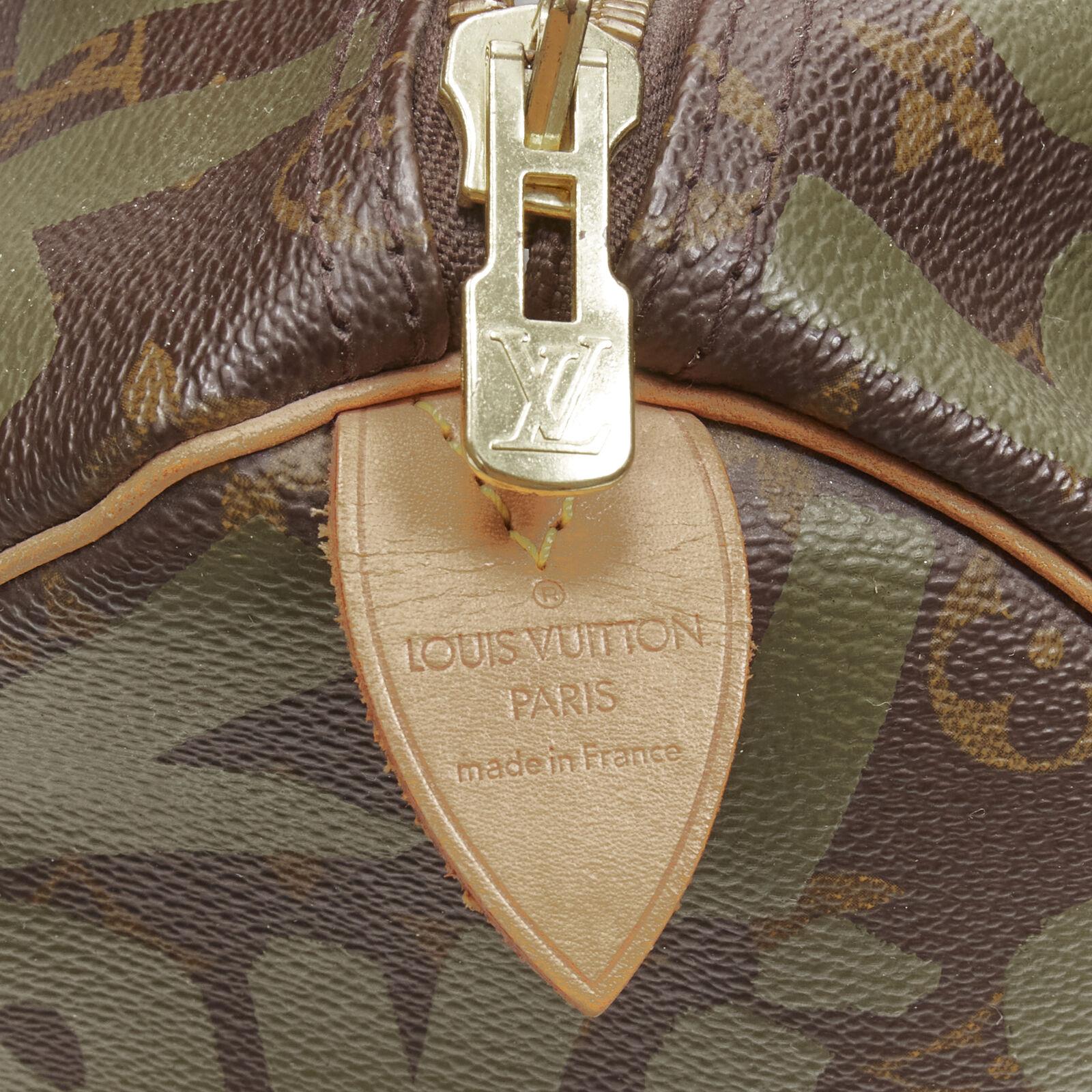 rare LOUIS VUITTON Stephen Sprouse Graffiti khaki green monogram Keepall 50 bag 4