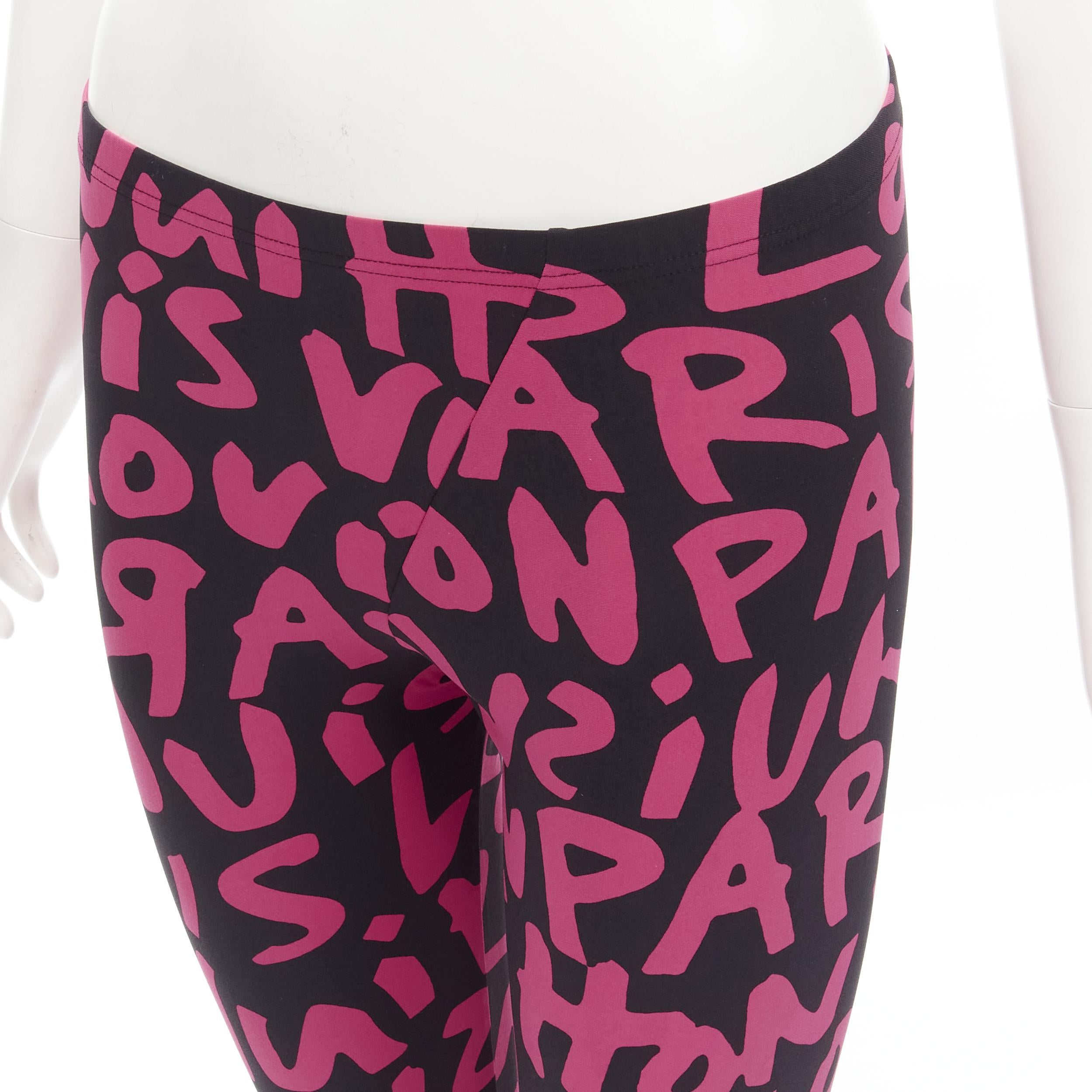rare LOUIS VUITTON Stephen Sprouse Iconic Graffiti black neon pink legging XS 
Reference: ANWU/A00556 
Brand: Louis Vuitton 
Designer: Marc Jacobs 
Collection: Stephen Sprouse Runway 
Material: Polyamide 
Color: Black 
Pattern: Logo 
Extra Detail: