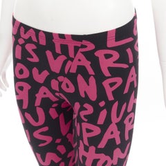 rare LOUIS VUITTON Stephen Sprouse Iconic Graffiti black neon pink legging XS