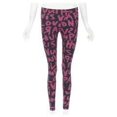 rare LOUIS VUITTON Stephen Sprouse Iconic Graffiti black neon pink legging XS