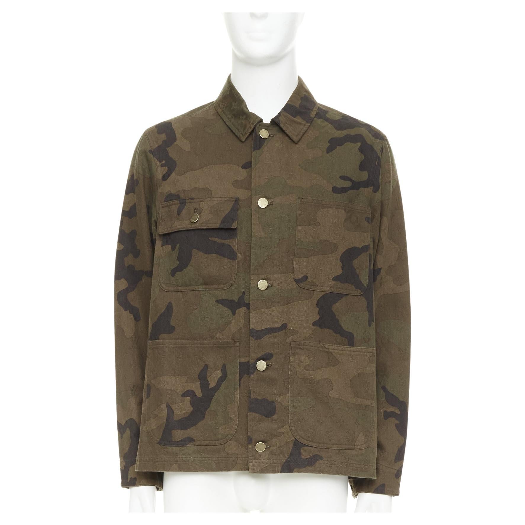 rare LOUIS VUITTON SUPREME 2017 monogram camo jacquard chore jacket FR44 XS