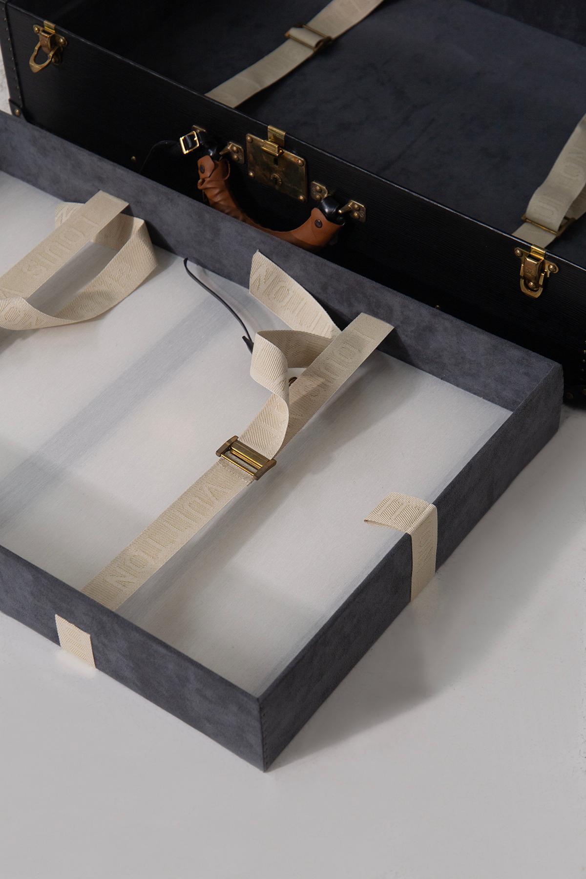 Seltenes Louis Vuitton Taigaleder, mit Kofferhülle im Angebot 9