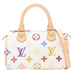 rare LOUIS VUITTON Takashi Murakami 2008 Speedy HL white monogram mini bag