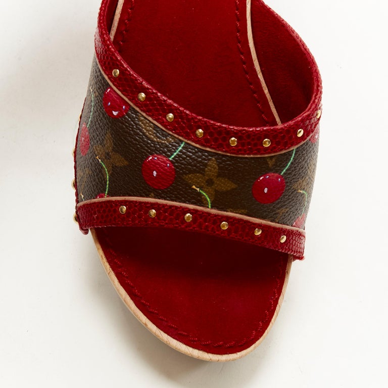 Louis Vuitton, Shoes, Vintage Louis Vuitton Red Heels Takashi Flower Print