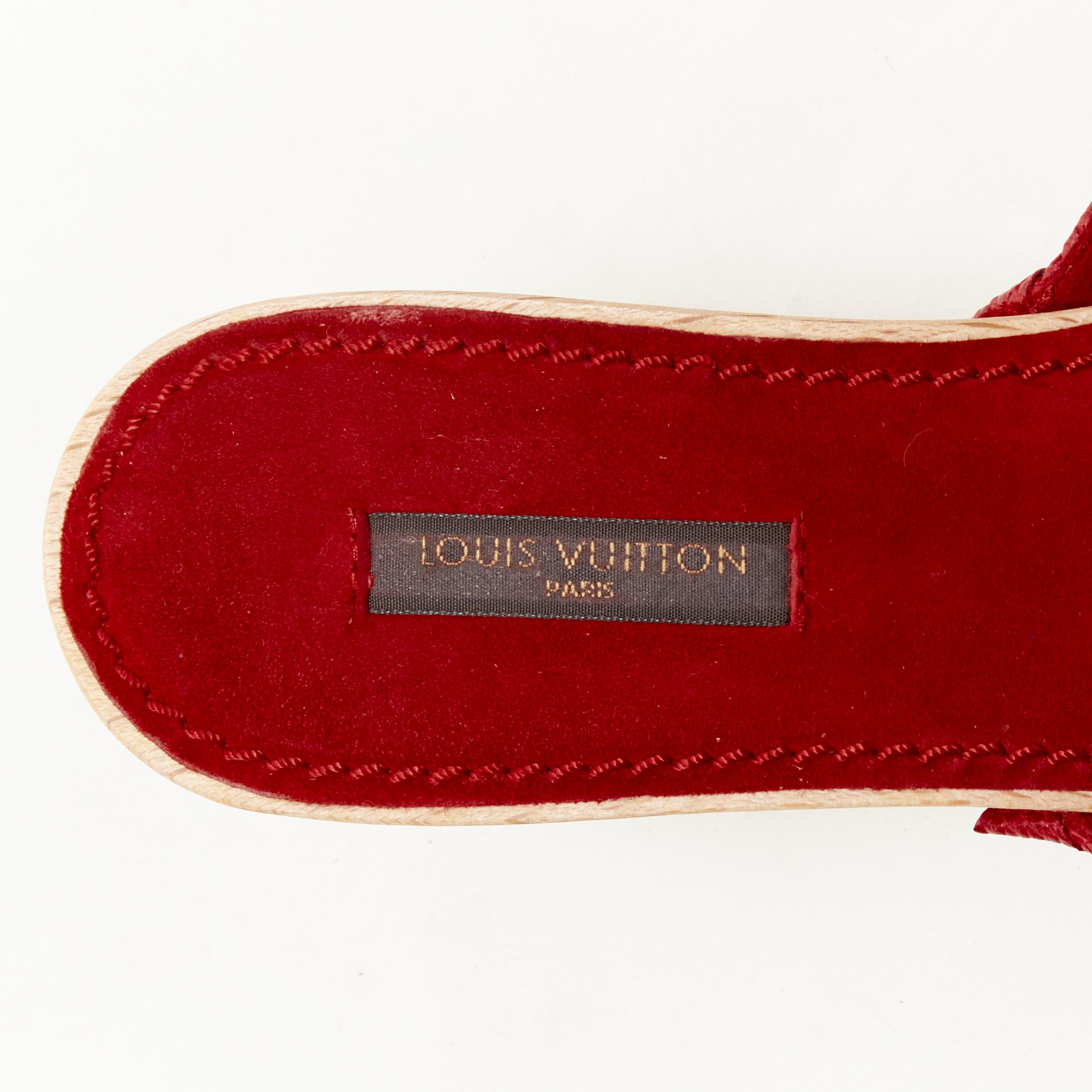 rare LOUIS VUITTON Takashi Murakami Cerises cherry wooden clog sandal EU37 For Sale 2