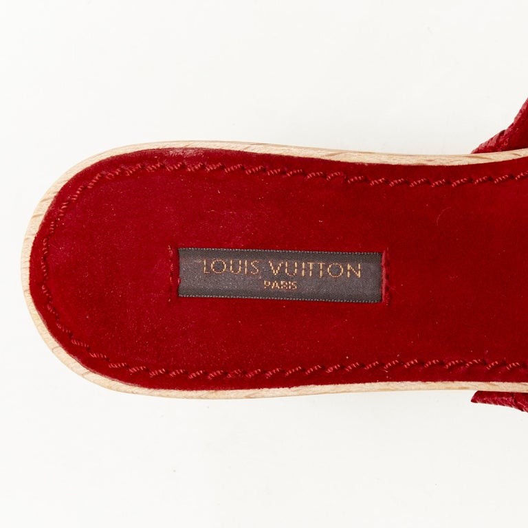 Louis Vuitton Pre-Owned X Takashi Murakami Cherry Monogram Mules in Red