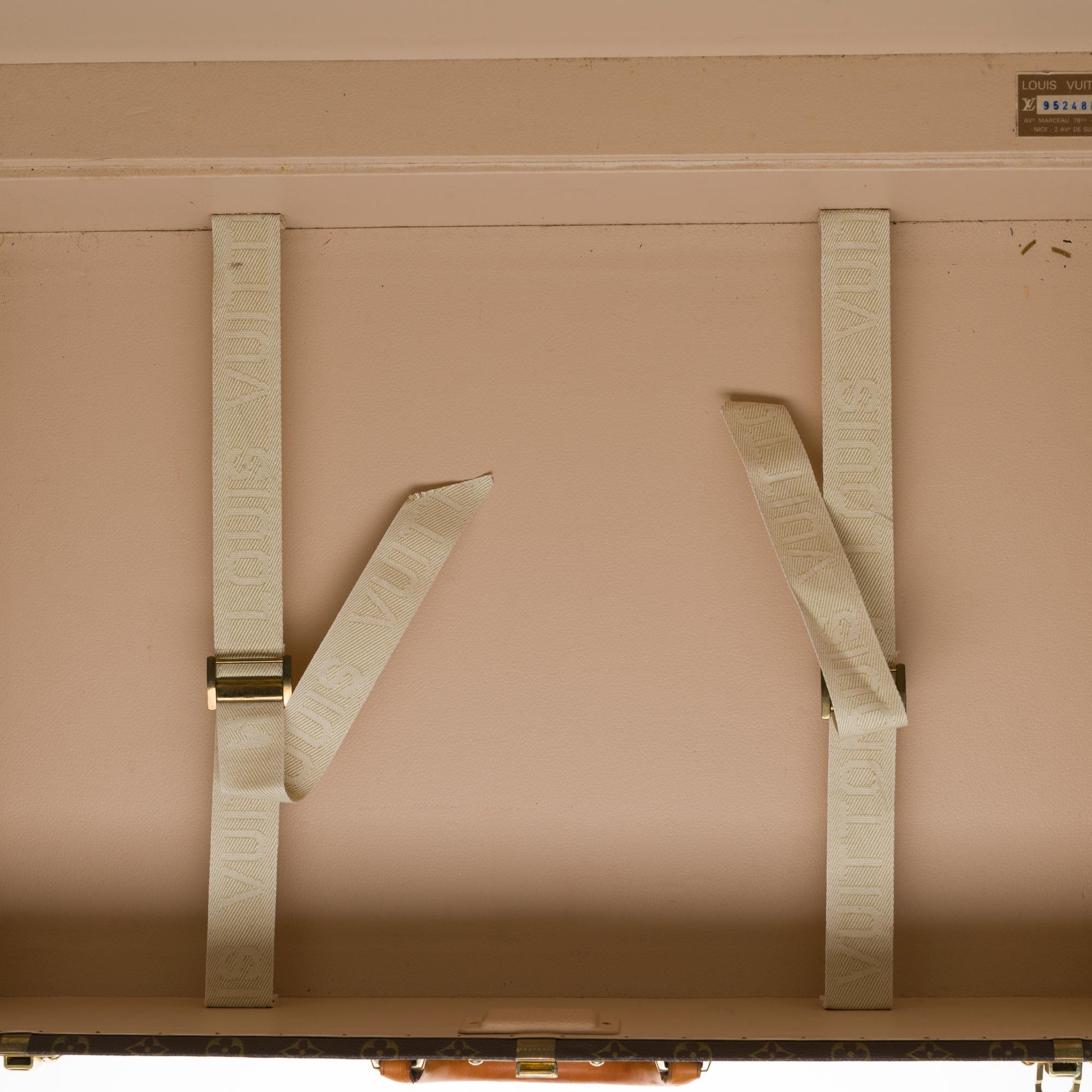 Rare Louis Vuitton Trunk Alzer 70cm Suitcase in brown monogram canvas 5