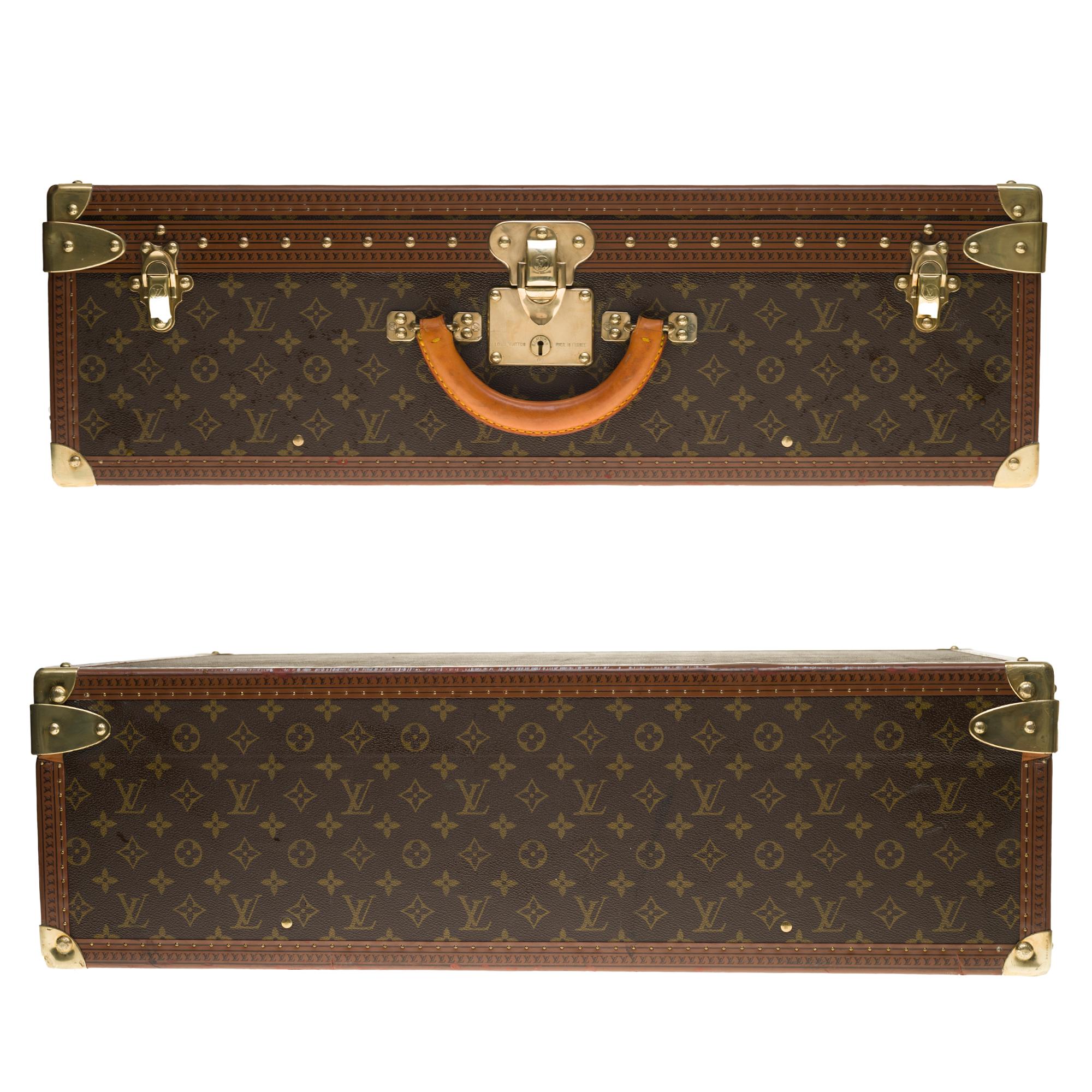 Rare Louis Vuitton Trunk Alzer 70cm Suitcase in brown monogram canvas 8