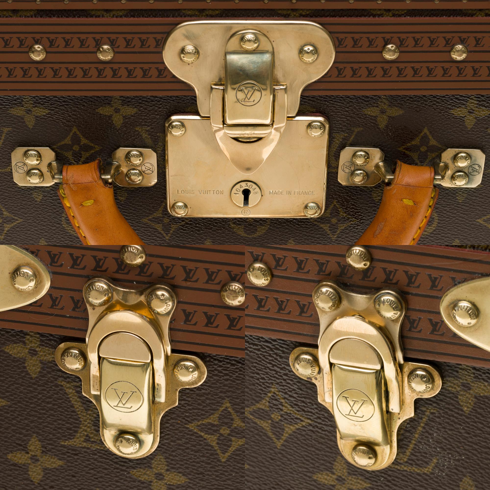Rare Louis Vuitton Trunk Alzer 70cm Suitcase in brown monogram canvas 3