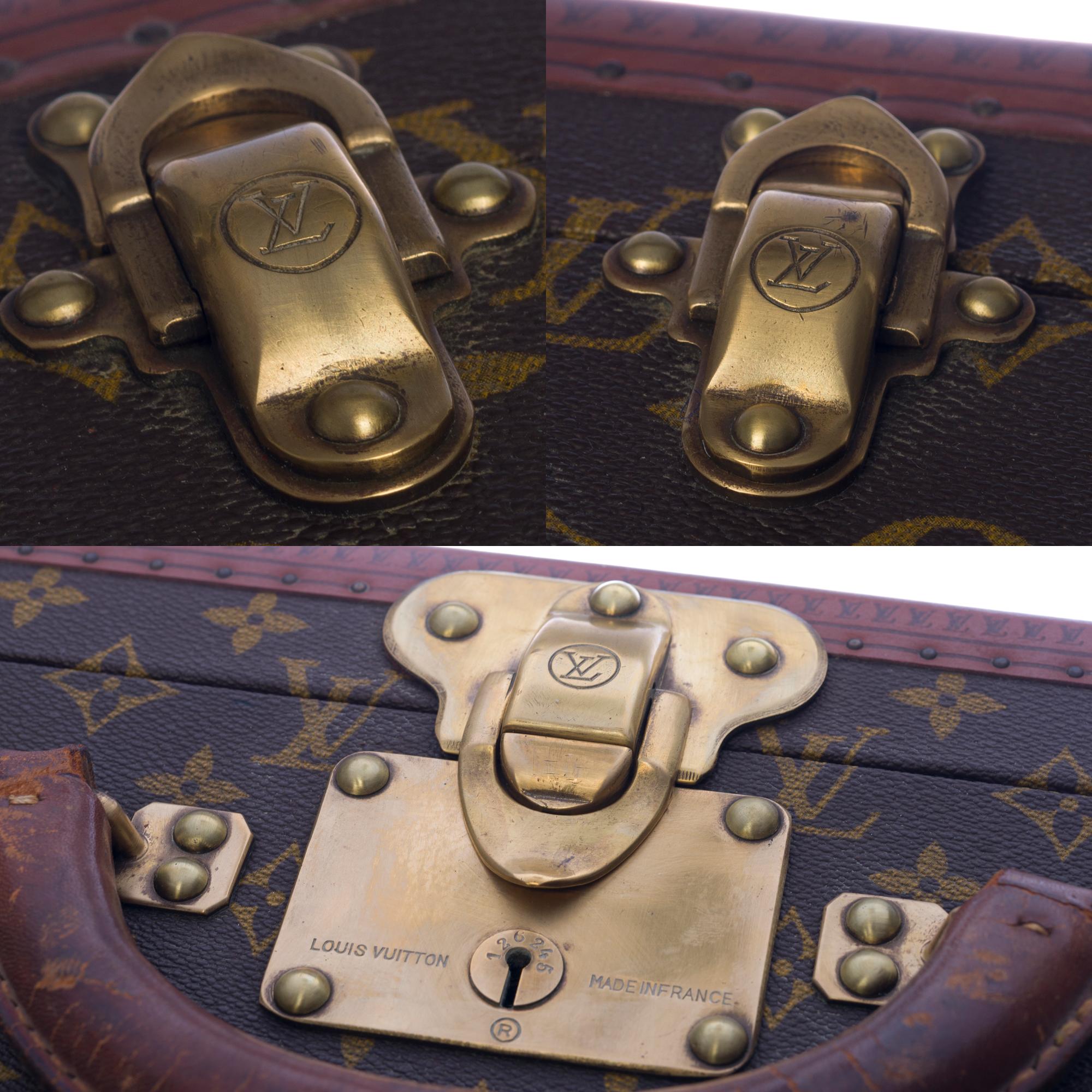 Rare Louis Vuitton Trunk Alzer 80cm Suitcase in brown monogram canvas 2