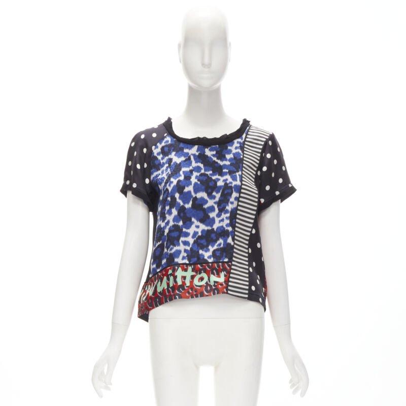 Seltenes LOUIS VUITTON Vintage Stephen Sprouse Leoparden-Patchwork-TShirt S im Angebot 5