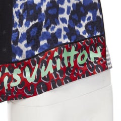 rare LOUIS VUITTON Vintage Stephen Sprouse grafiti leopard patchwork tshirt S