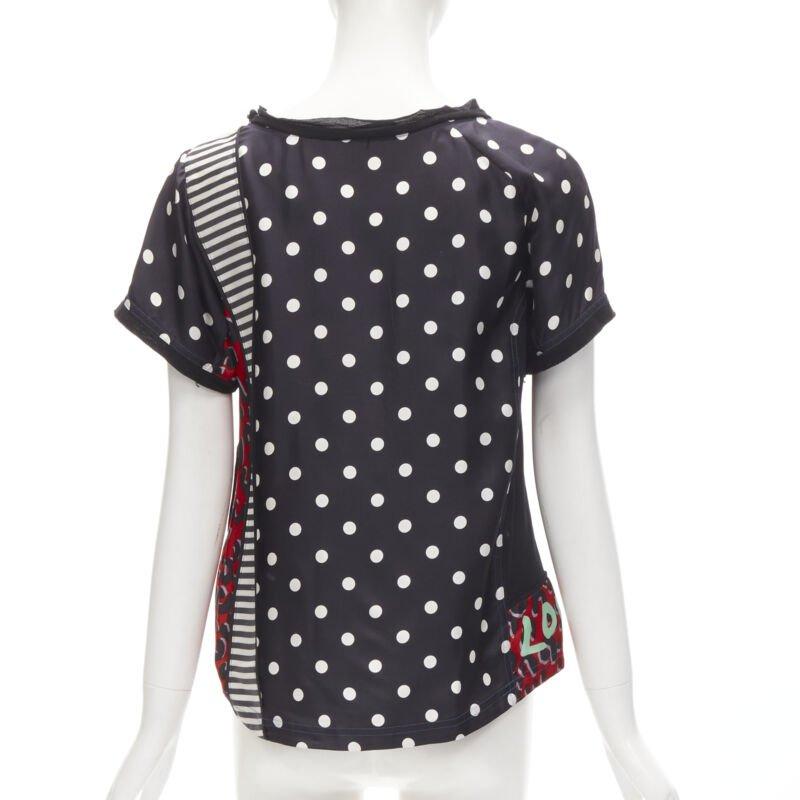Seltenes LOUIS VUITTON Vintage Stephen Sprouse Leoparden-Patchwork-TShirt S Damen im Angebot