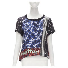 rare LOUIS VUITTON Vintage Stephen Sprouse grafiti leopard patchwork tshirt S