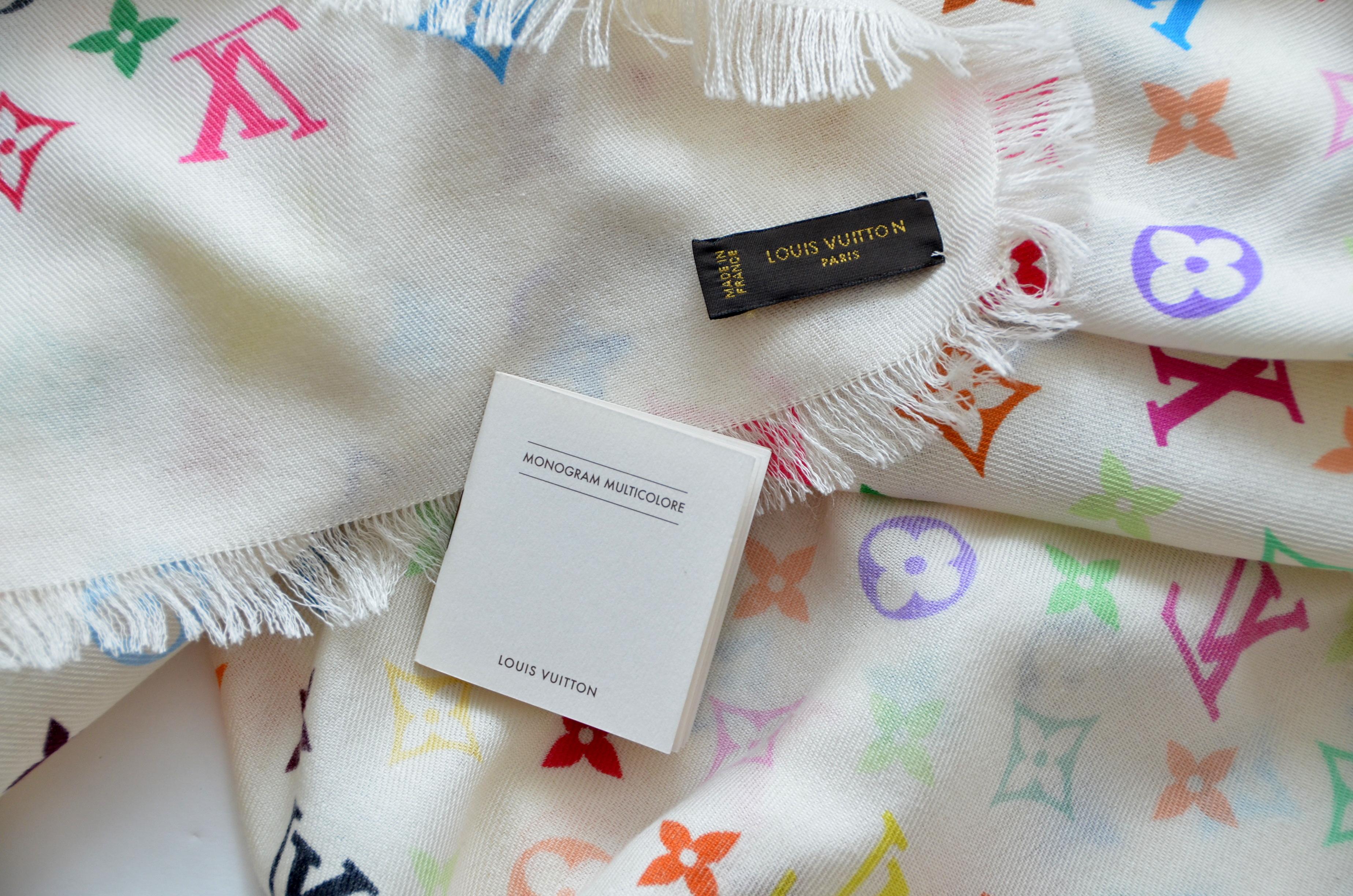 Rare Louis Vuitton  X  Takashi Murakami Large Limited Edition Cashmere  Stole  In Excellent Condition In New York, NY