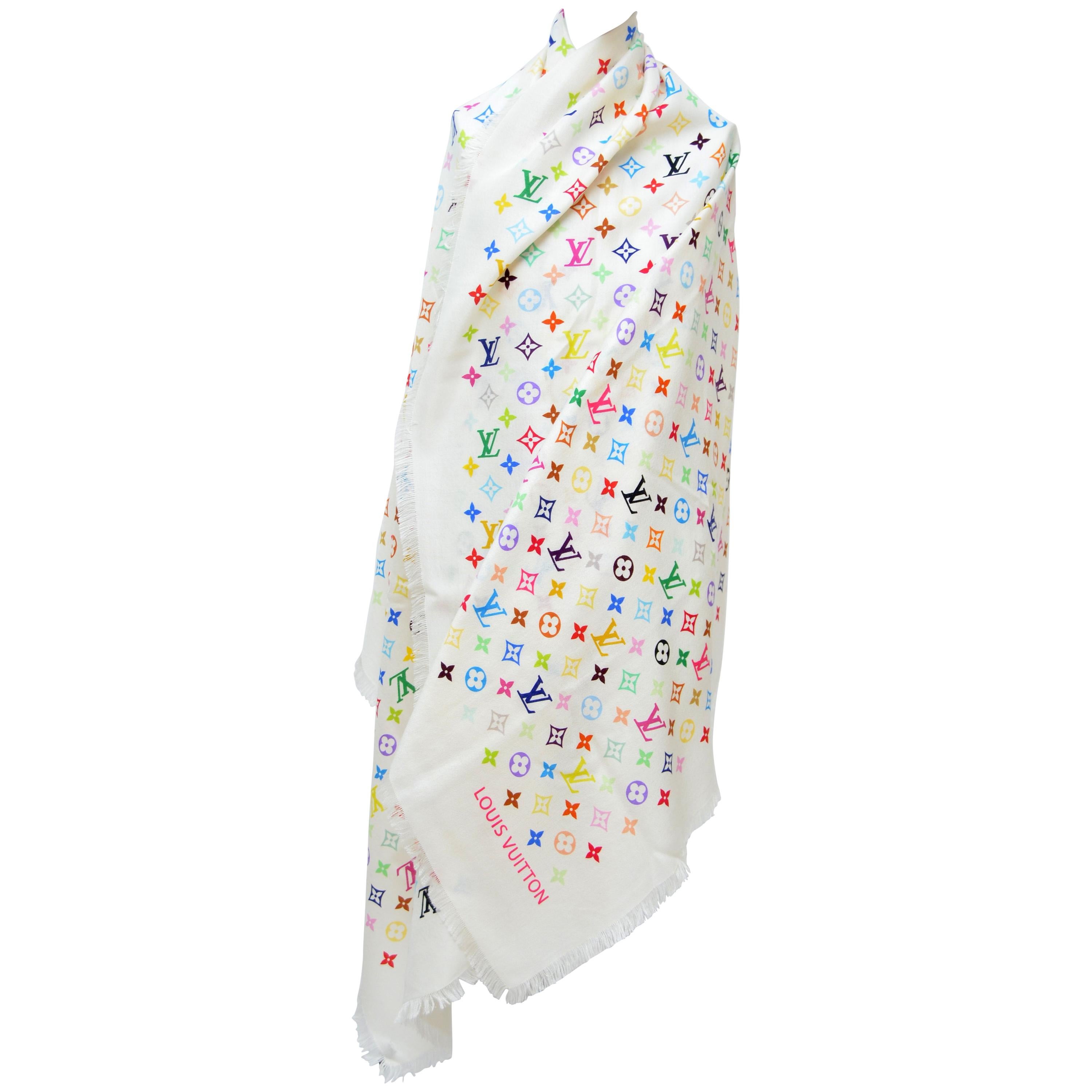 Châle monogram silk scarf Louis Vuitton Multicolour in Silk - 27925383